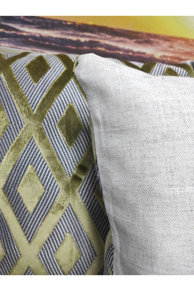 Evcimenhome 2Pcs Thick Velvet Throw Pillow Case 43Cmx43Cm Diagold Color: Grey-Green Gold
