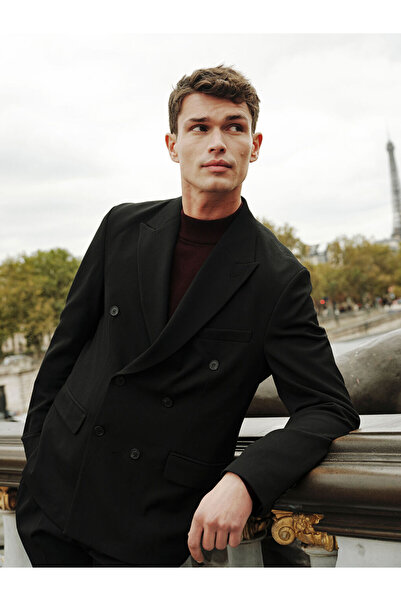 LC Waikiki Чорний стандартний крій чоловічий блейзер