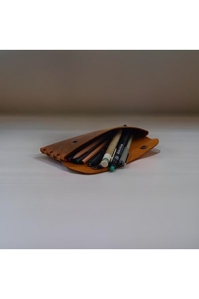 Mess collection Leather Pen Holder, Genuine Leather Small Pencil Case – Business, Office, School Accessories Holder