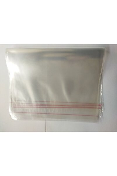 MERT AMBALAJ ÜRÜNLERİ 20x30cm Şeffaf Bantlı Yapışkanlı Parlak Jelatin Poşet 100 Adet