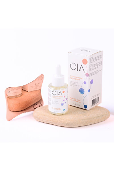 OIA 2'li Doğal Botoks Seti | Hyaluronik Ozon Serum &kare Bakır Gua Sha | Tüm ...