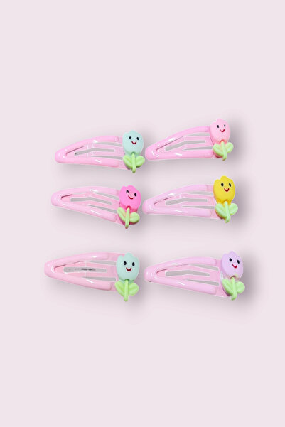 Ayver SET DE 6 CATARAME METALICE CU FIGURINE DE FLOARE DE SILICON CU FATA ZÂMBĂTOARE