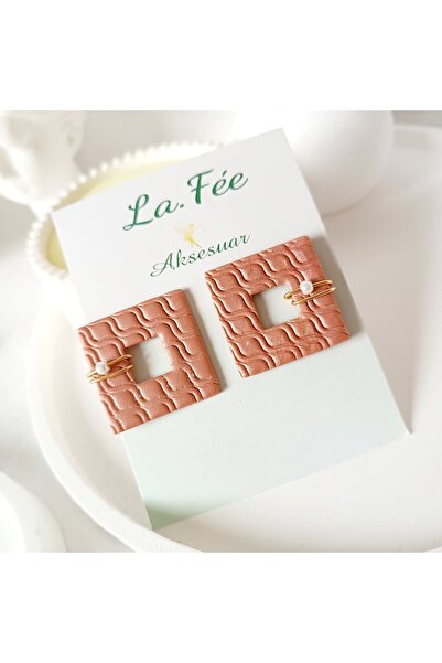 La fee aksesuar أقراط من الفولاذ بلون القهوة المعدنية البرونزية - مصنوعة يدوي...