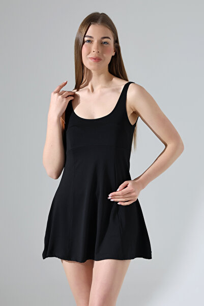 winmoda Tights Detail Sling Swimsuit Dress - Swimsuit Dress with Straps