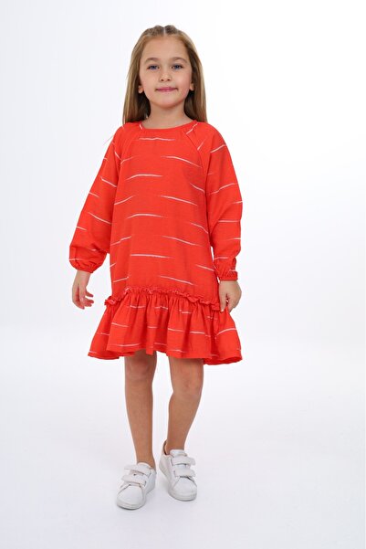 Toontoy Φόρεμα με βολάν με μανίκια Raglan για κορίτσια