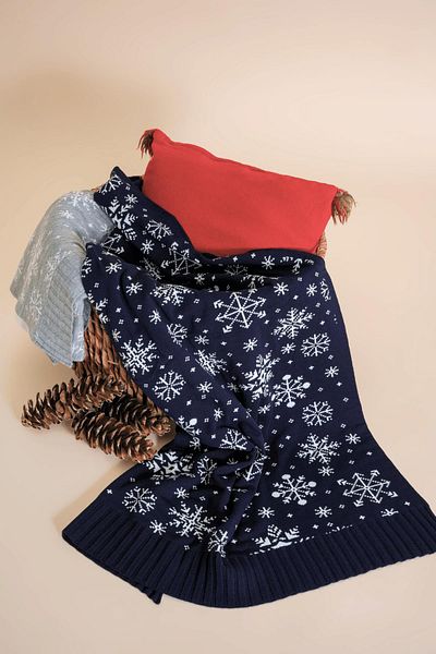 CHUBA Navy Blue Children's Patterned Knitwear Blanket - 85Cmx120Cm Chkids206