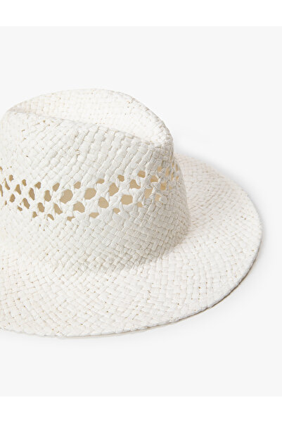 Koton Straw Color Fedora Hat