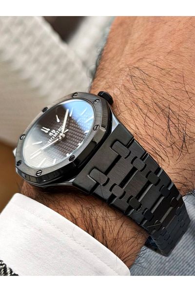 Homies Black Color Steel Band Original 3Atm Waterproof Men Wrist Watch with Bracelet Gift