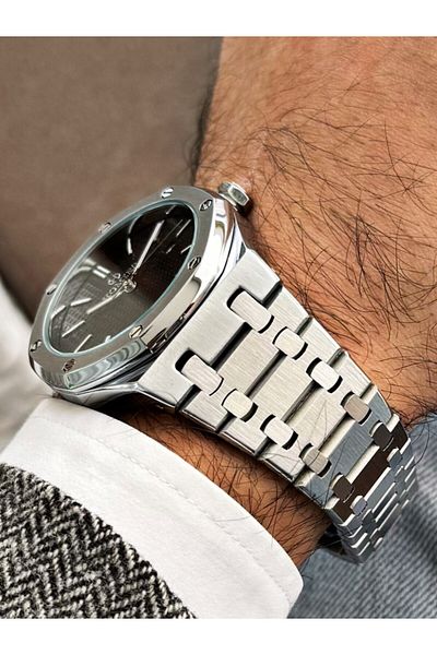 Homies Silver Color Steel Band Original 3Atm Waterproof Men's Wrist Watch with Bracelet Gift