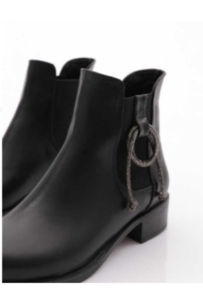 Park Moda PM309 K2005 Kısa Topuklu Lastik Detaylı Işıltı Aksesuarlı günlük Şık Bot