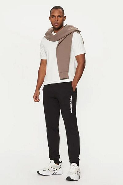 Calvin Klein Men's Black Logo Slim Fit Sweatpants
