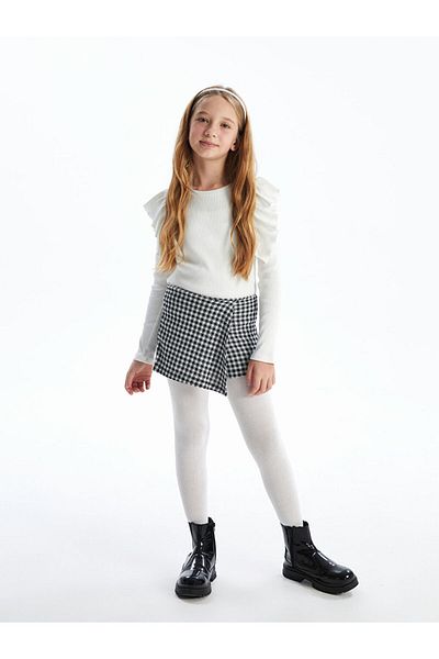 LC Waikiki Girl's Shorts Skirt with Elastic Waist