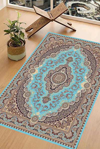 Carmine Carpet Covor de rugăciune lavabil, imprimat digital, cu bază anti-alunecare