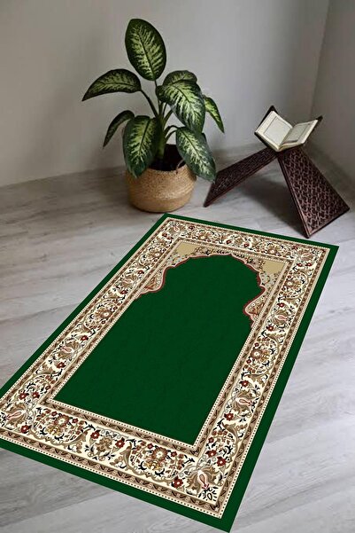 Carmine Carpet Covor de rugăciune lavabil, imprimat digital, cu bază anti-alu...