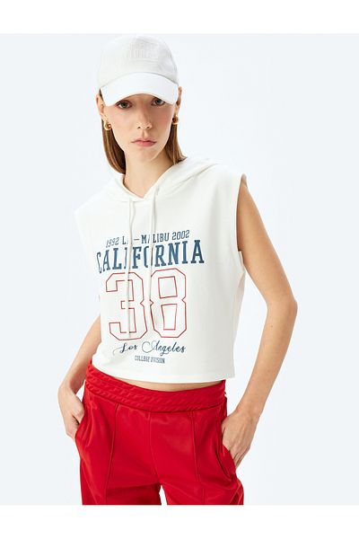 Koton College Printed Sleeveless Hooded Undershirt