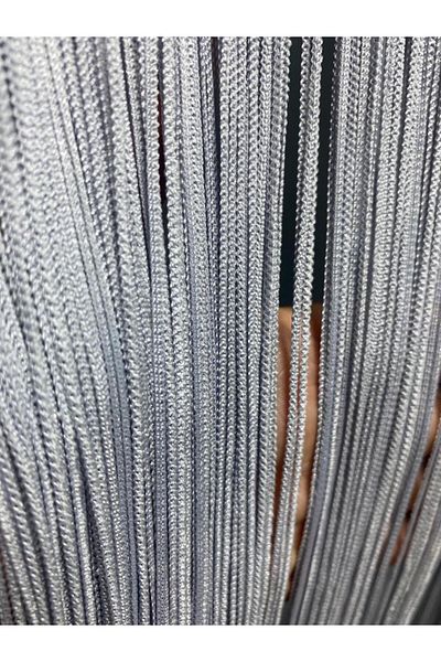 AKÇA TEKSTİL Rope Chain Gray Color Width 100 cm Length 280 cm Ready Buttons Stitched Rope Curtain