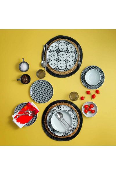 COOKCASE 6 قطع طبق أسود حلو من آرتي