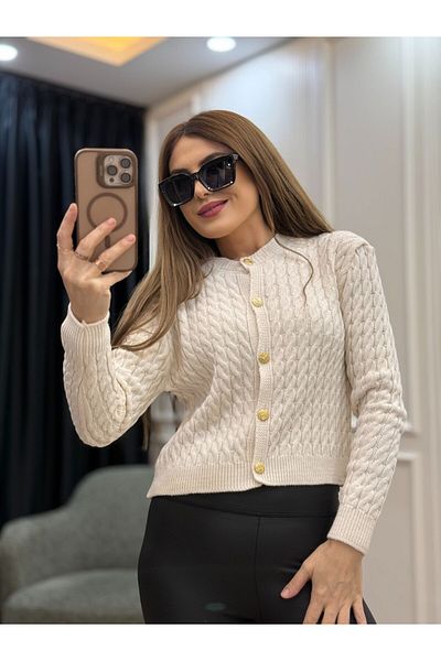 Flow Cardigan din tricot cu nasturi aurii