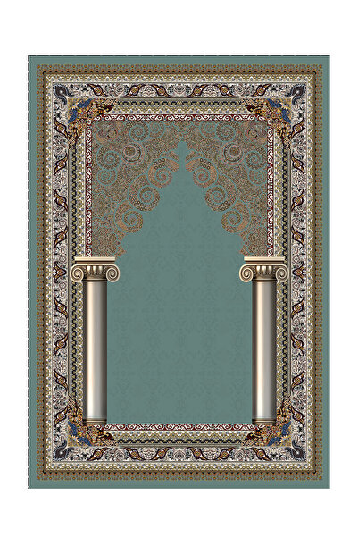 Carmine Carpet Covor de rugăciune lavabil, imprimat digital, cu bază anti-alunecare