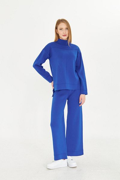 Irmak Kerekli Women's Saks Flat Oversize Bottom Top Set 1308