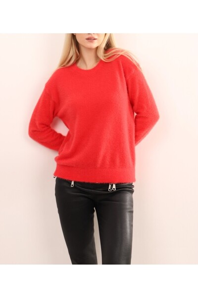 Butik Şans JM طاقم الرقبة الملتحي سترة تريكو