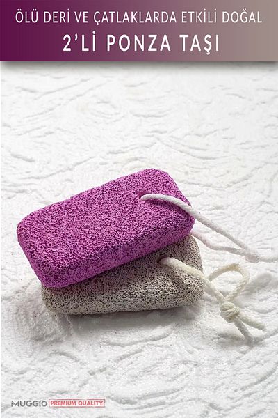 Muggio Natural Pumice Stone - 2 Heeled Stones