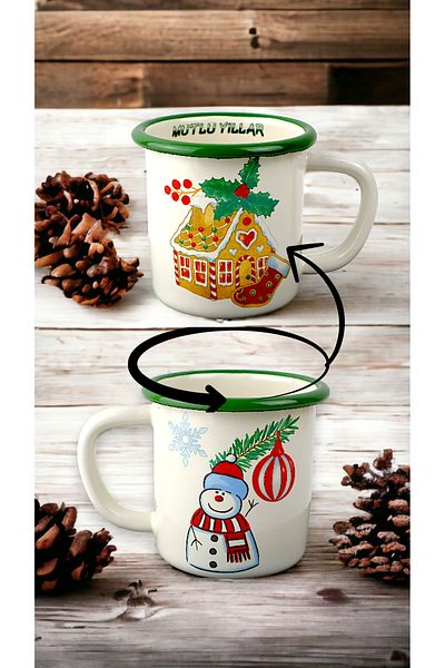 İnci Emaye 270ml Enameled Espresso and Turkish Coffee Cup - Mug Cup Camp Camping Mug, Christmas Gift New Year