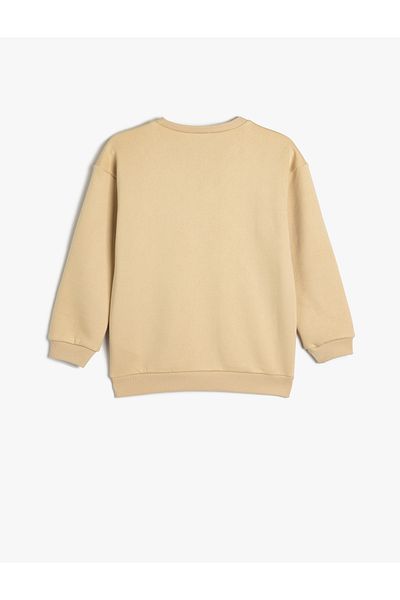 Koton New York Printed Long Sleeve Crew Neck Raised Sweatshirt