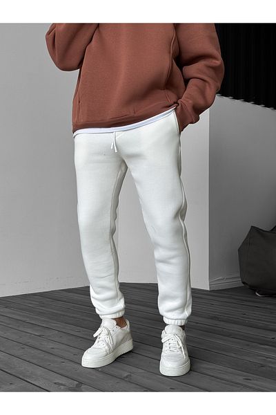 BYBASICMAN White Basic Elastic Tracksuit Yp-4002