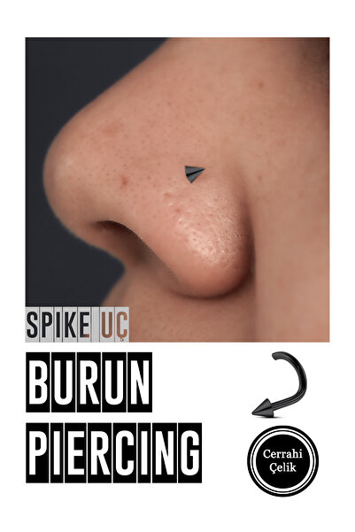 Karınca Piercing Siyah Çivi Spike Burun Piercing Hızma
