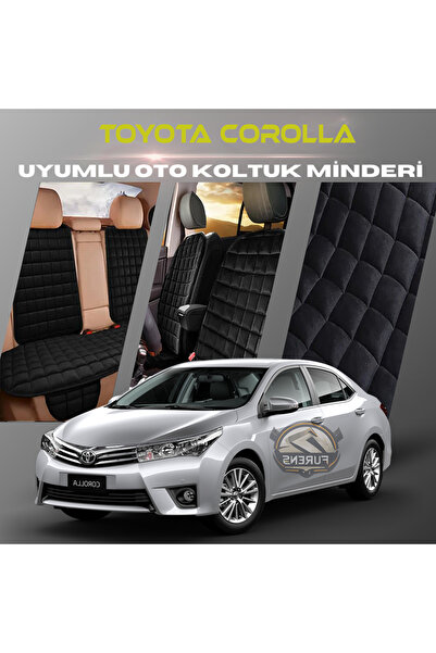 SHOOPLAA طقم وسائد مقعد السيارة تويوتا كورولا باللون الأسود مع جيوب ريش تايلا...