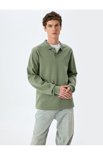 Koton Φούτερ Polo Neck από βαμβακερό ύφασμα Interlock