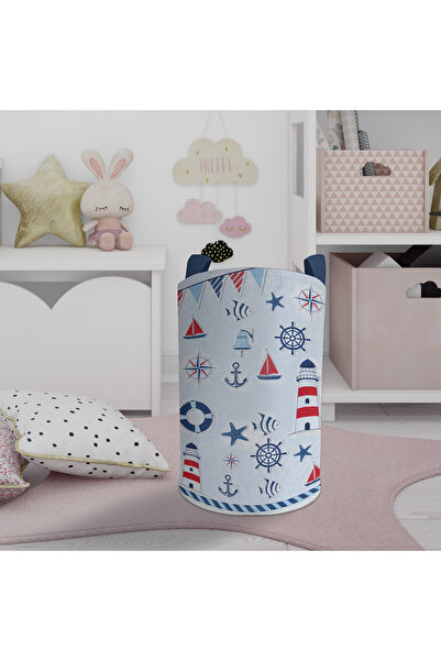 BABY and CHILDREN 'S ROOM Sailor Motif Patterned Laundry/Toy Basket