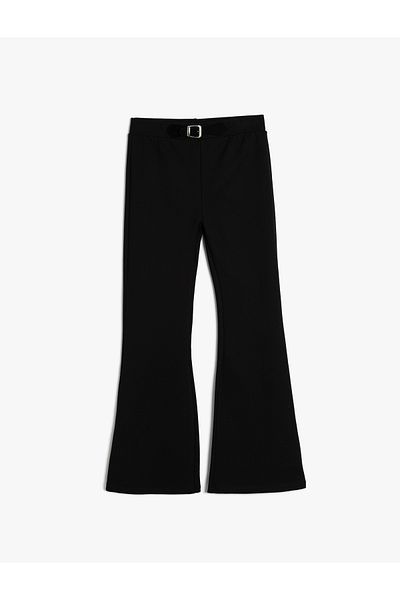 Koton Spanish Leg Trousers Elastic Waist Viscose Fabric