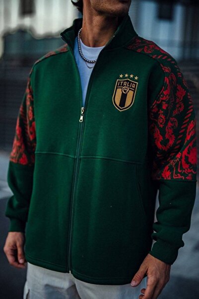 İLKCET MODA İtalya Unisex Oversize Fermuarlı Sweatshirt