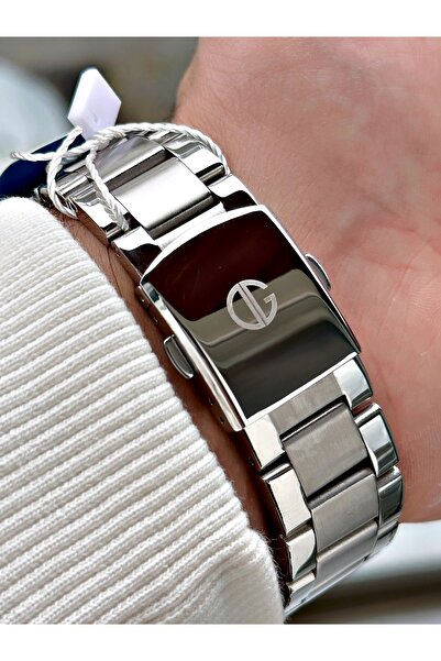 DAVID GUNER Fonksiyonlu Gümüş-Siyah Renk Çelik Kordon Erkek Kol Saati 8410A2