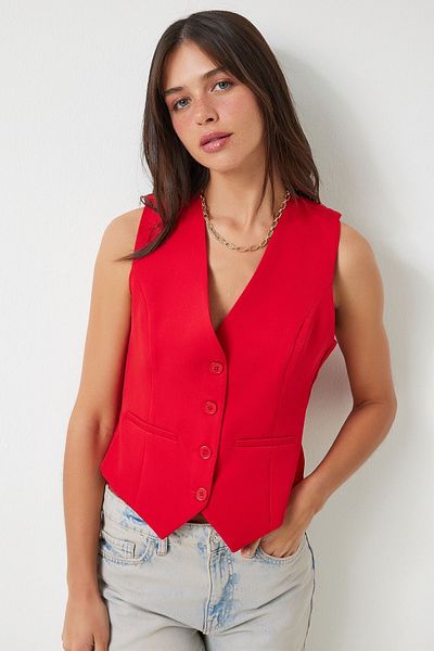 Bak'ap Vestă Crop Blezer căptușită