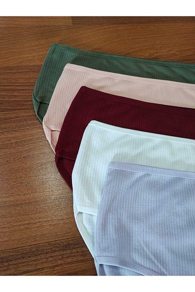 AVESŞENER twill plus size chiloți damă bato talie înaltă pachet economic de 5