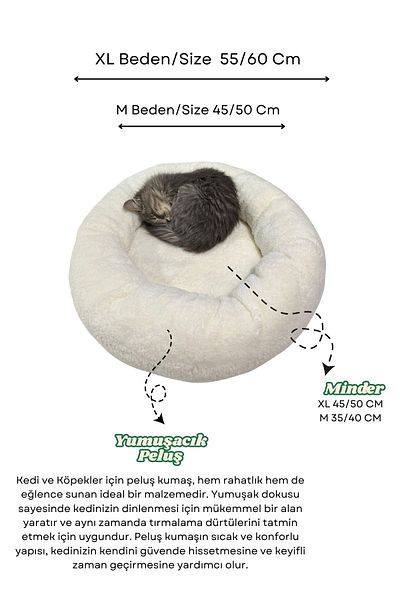Med Online Warm and Soft Plush Cat and Dog Bed - Cushion Pet