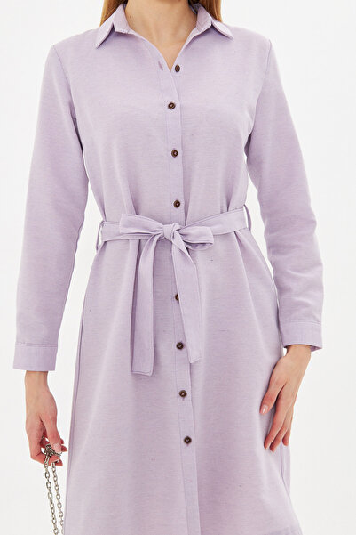 armonika Rochie cămașă lungă liliac pentru femei - ARM-22K 001141