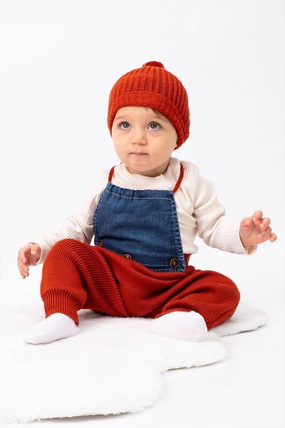Minigimin Cicileri Baby Boy Knitwear Salopet and Cici Set - My Tile