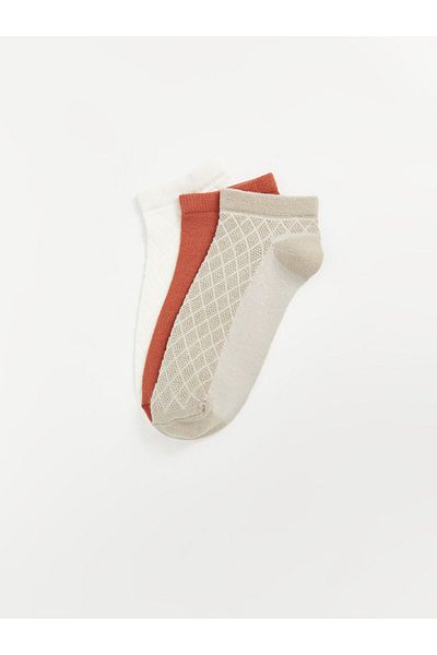 LC Waikiki New Season Self Patterned Women's Booties Socks 3-Piece - W4H932Z8
