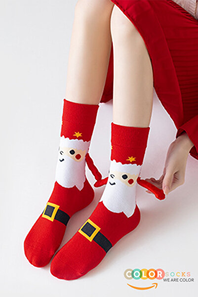 Color Socks 2 чифта новогодишни унисекс чорапи със специална концепция, държащи се за ръце (без ток)
