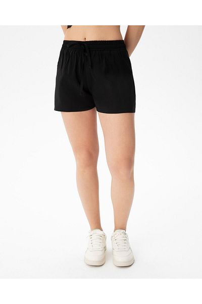 Ayma Active Black Women's Mini Pocket Lace-Up Modal Shorts