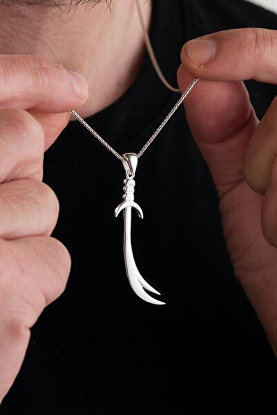 Tmt Silver GÜMÜŞ ZÜLFİKAR KILIÇ KILICI Erkek Kolye