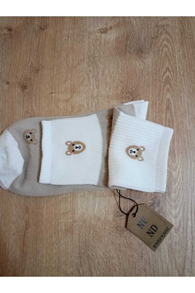 ENEFENDİ Меки памучни чорапи с мотиви и аромат - кремави