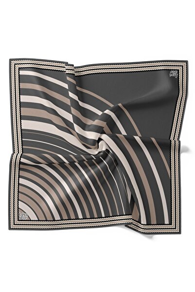 Levidor Γκρι ημικυκλικό μεταξωτό μαντίλι