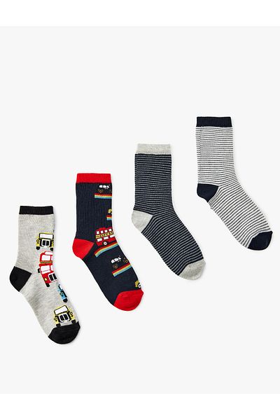 Koton Set of 4 Printed Socks - Multicolor
