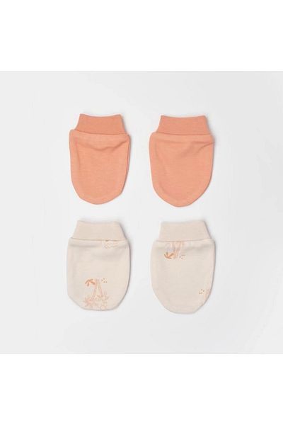 Biorganic Hello Safari 2-Piece Baby Gloves - 72224 Ecru Tile
