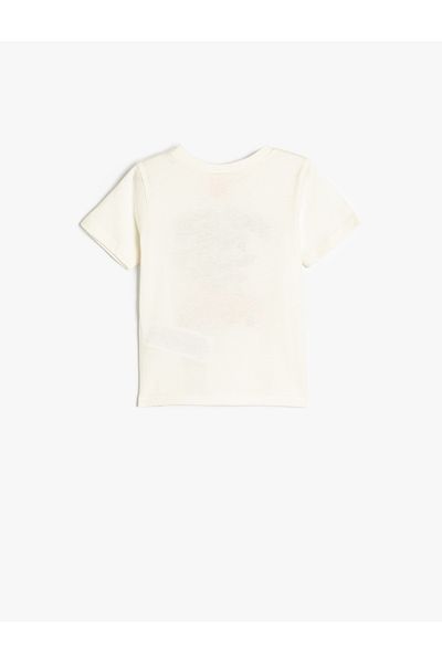 Koton Tricou din bumbac cu mânecă scurtă - Decolteu Crew, Imprimat